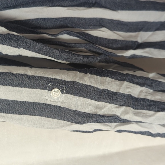 Ana Grey White Striped Button Up Size Large - Picture 5 of 6